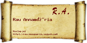 Rau Annamária névjegykártya